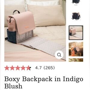 PETUNIA PICKLE BOTTOM Boxy Backpack Indigo/Blush - NWT Pink Baby Backpack